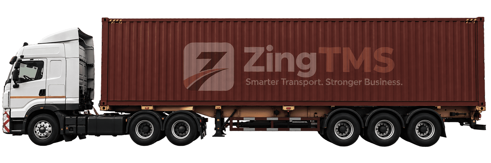 Freight truck on a sunset highway